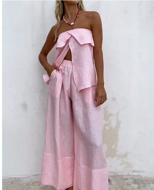 Women's Fashion Solid Color Cotton And Linen Suit view 13