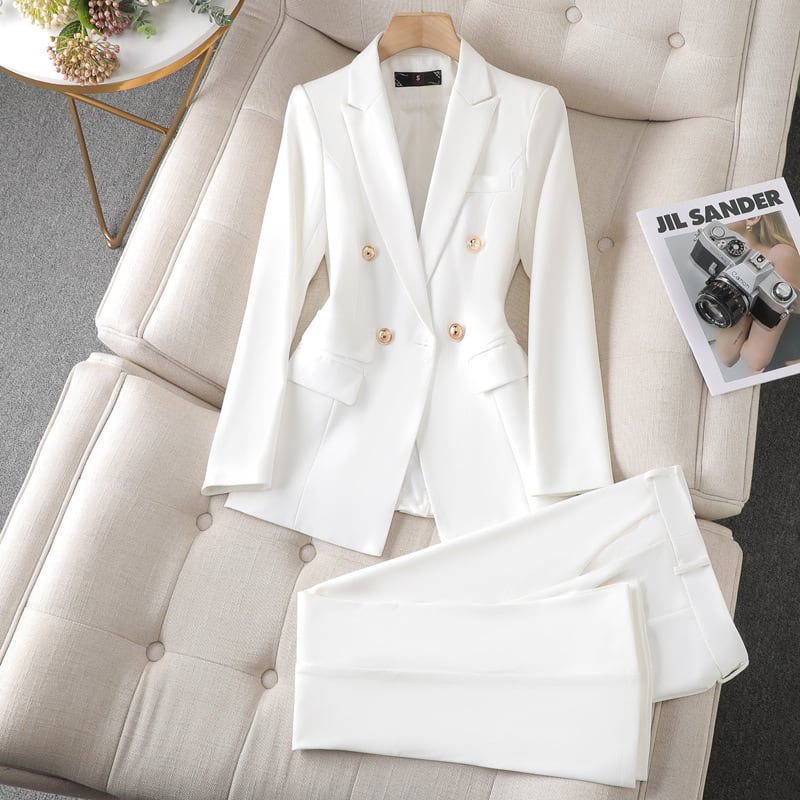 Women's Suit Jacket Bell-bottom Pants Business Suit view 12
