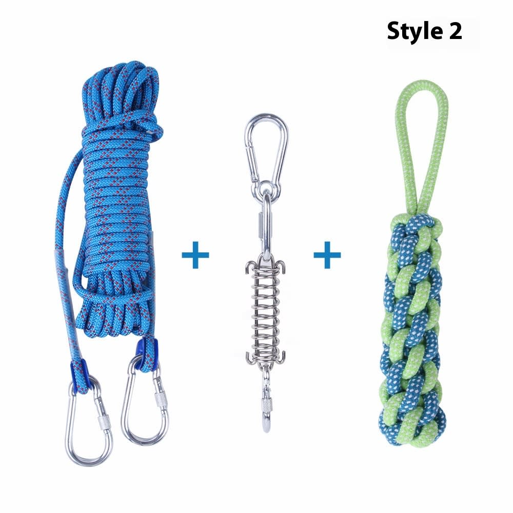 Outdoor Funny Dog Toy Stainless Steel Spring Suspension Cotton String Households Outdoor Toy Training view 17