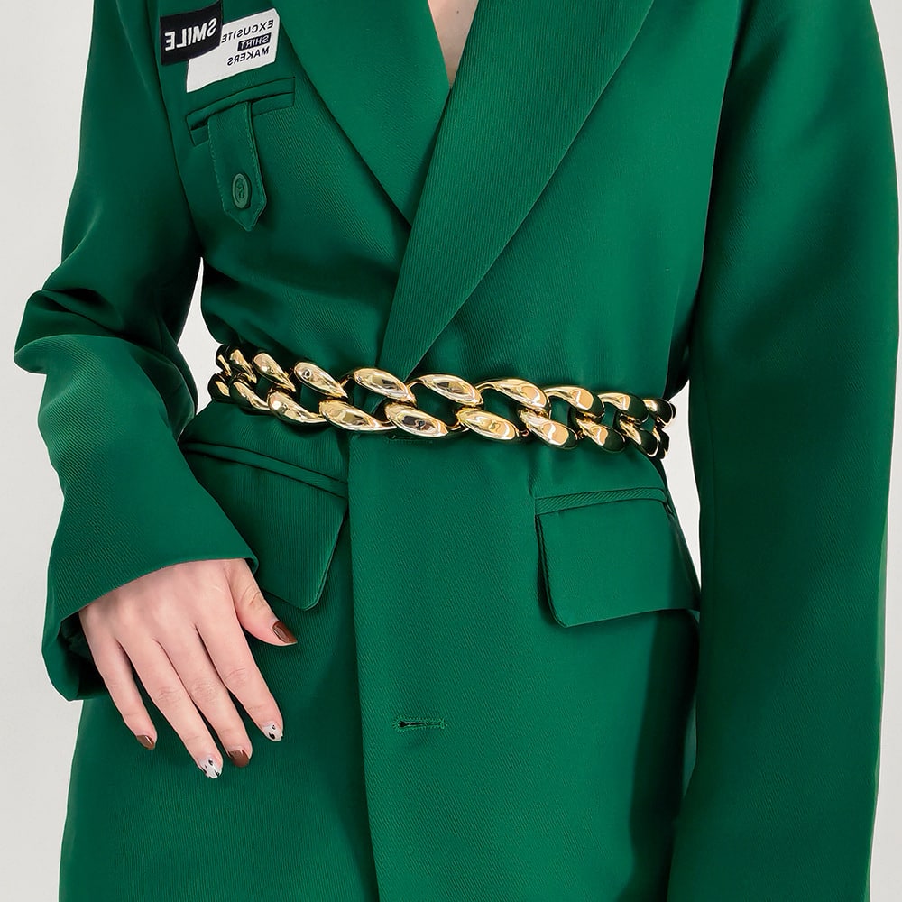 Ladies Decoration Coat Hollow Out Versatile Personality Punk Waist Chain view 14