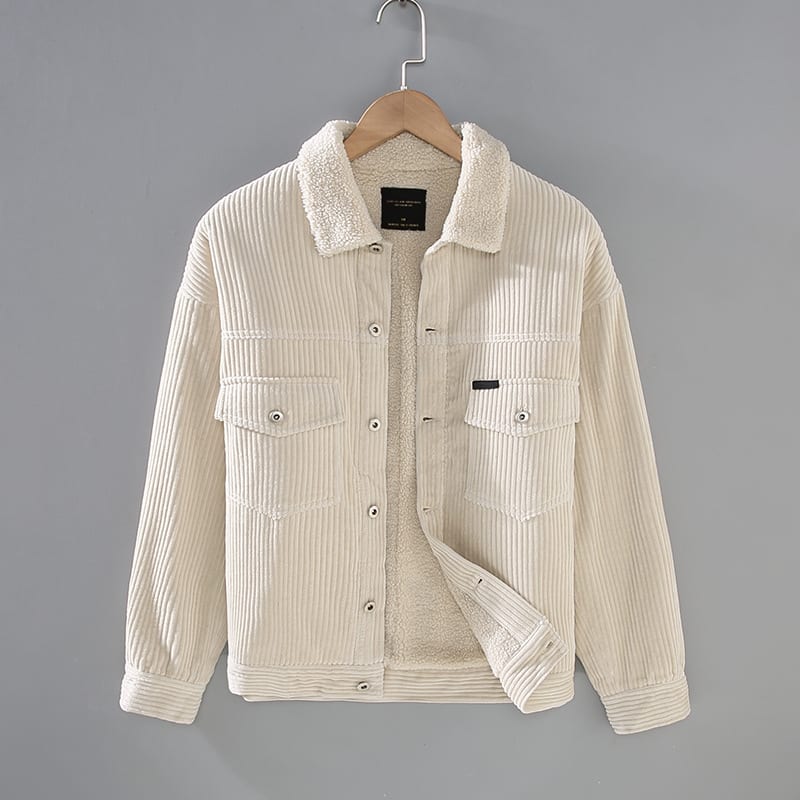Winter New Japanese Style Corduroy Plus Sheep Chilli Velvet Jacket Casual Men's Coat view 2