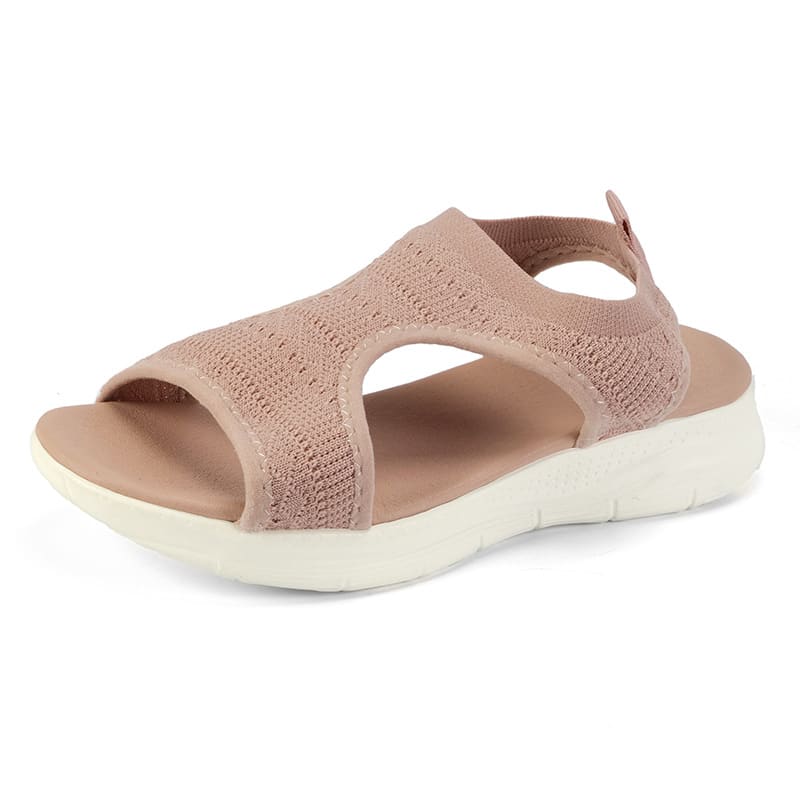 Women's Flyknit Sandals Hollow Peep-toe Roman Shoes view 5