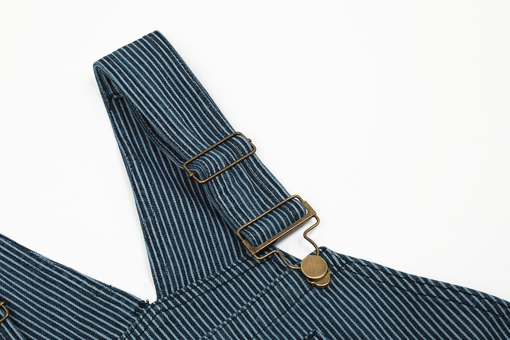 Vertical Stripes Working Bib Top Pants Men view 8
