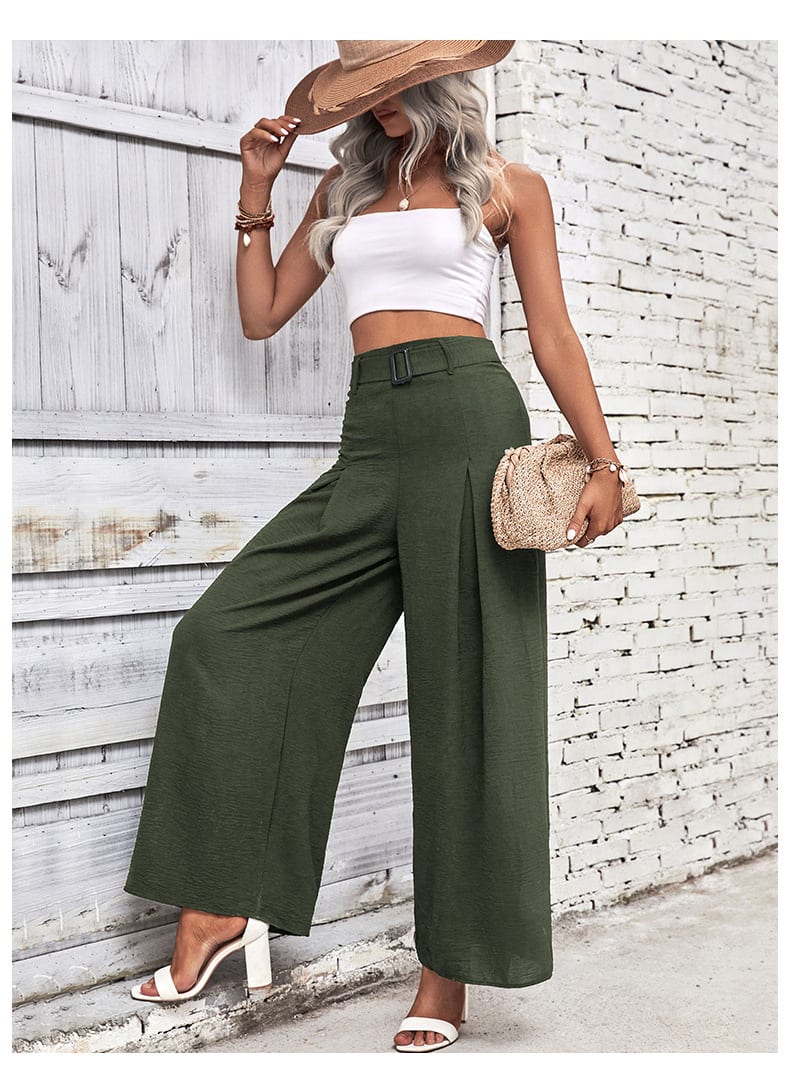 Foreign Trade High Waist Wide Leg Casual Trousers view 24