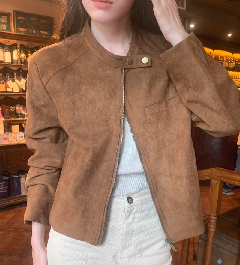 Fashion Short Motorcycle Jacket Women's Clothing view 6