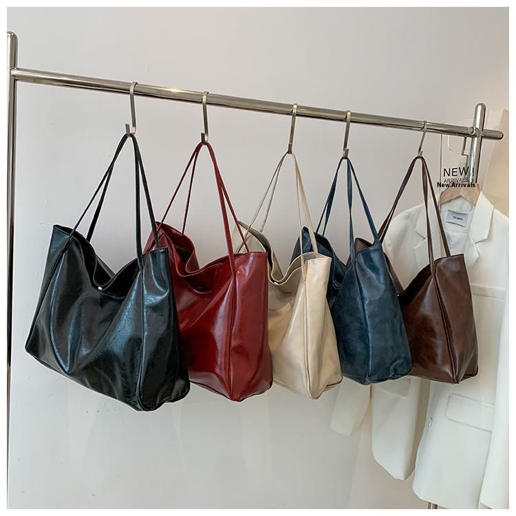 Vintage Women's Tote Bag Athletic Casual Fashion Large Capacity Leather Shoulder Bag Shopper Harajuku Simple Handbag view 37
