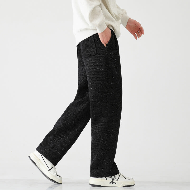 Chenille Slanted Stripe Casual Pants Men's Loose Wide-leg Pants Silver Silk Sweatpants view 1