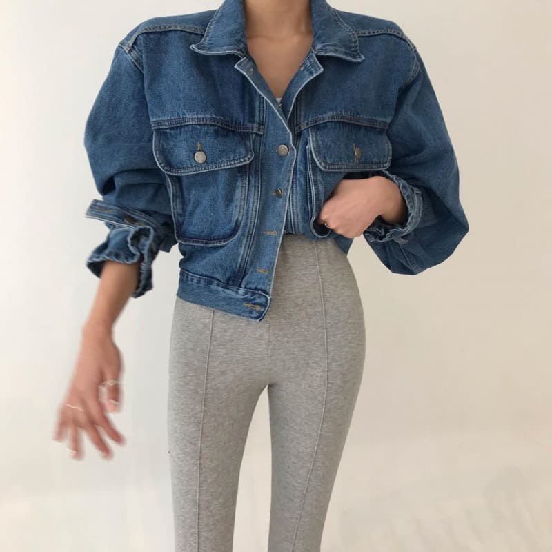 Fashion Short Personalized Denim Coat For Women view 12