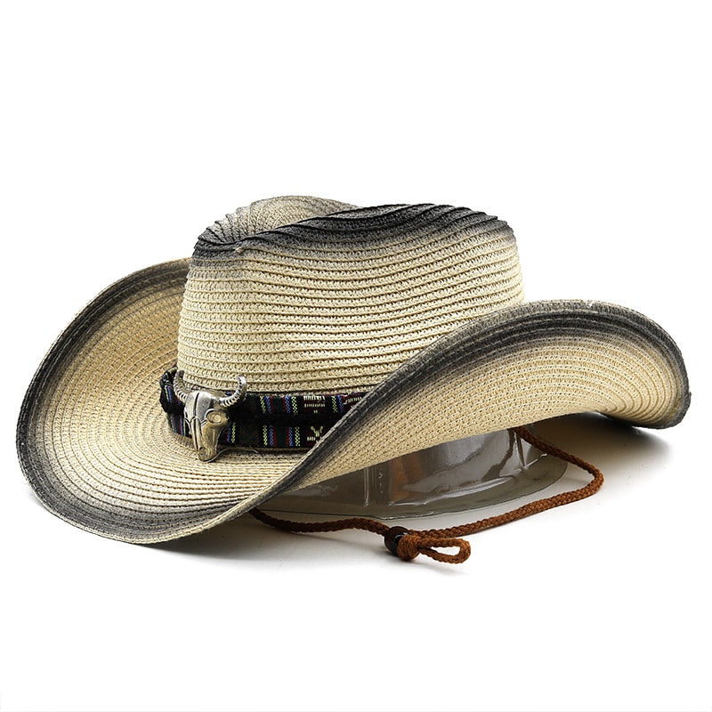 Denim Ethnic Style Straw Hat Men And Women Outdoor view 5