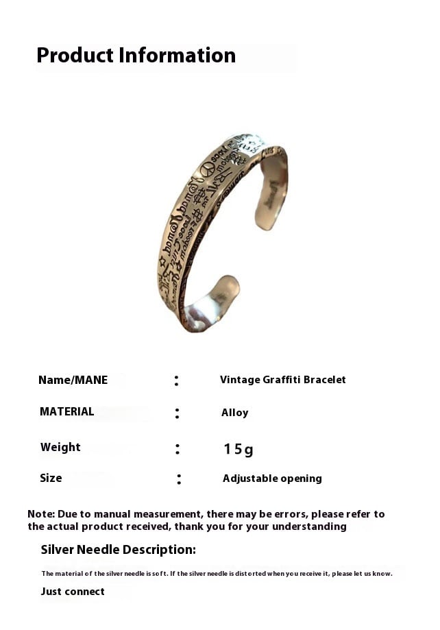Retro Graffiti High-grade Bracelet Mild Luxury Retro Exquisite Cold Style All-matching view 24