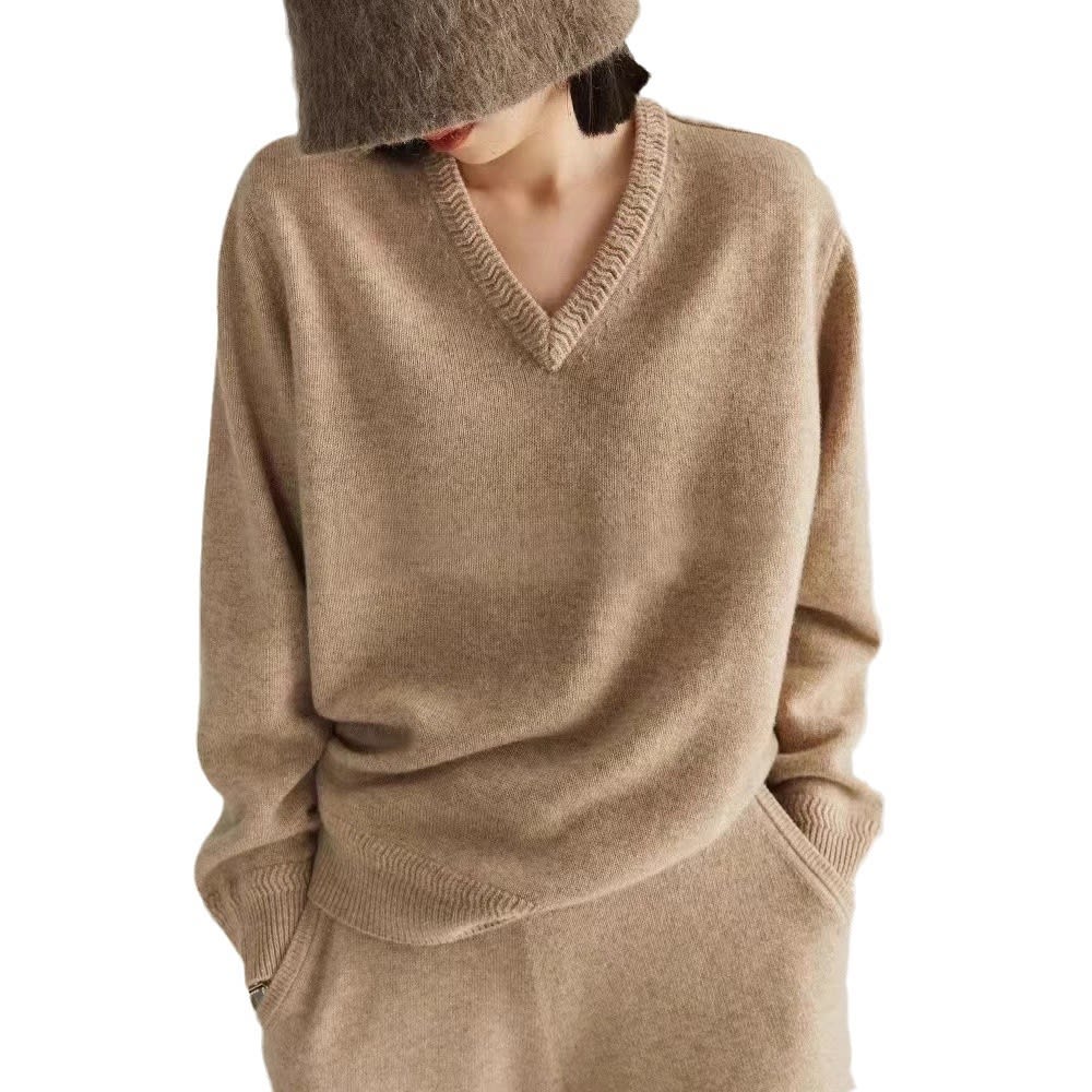 Women's V-neck Sweater Knitted Bottoming Shirt
