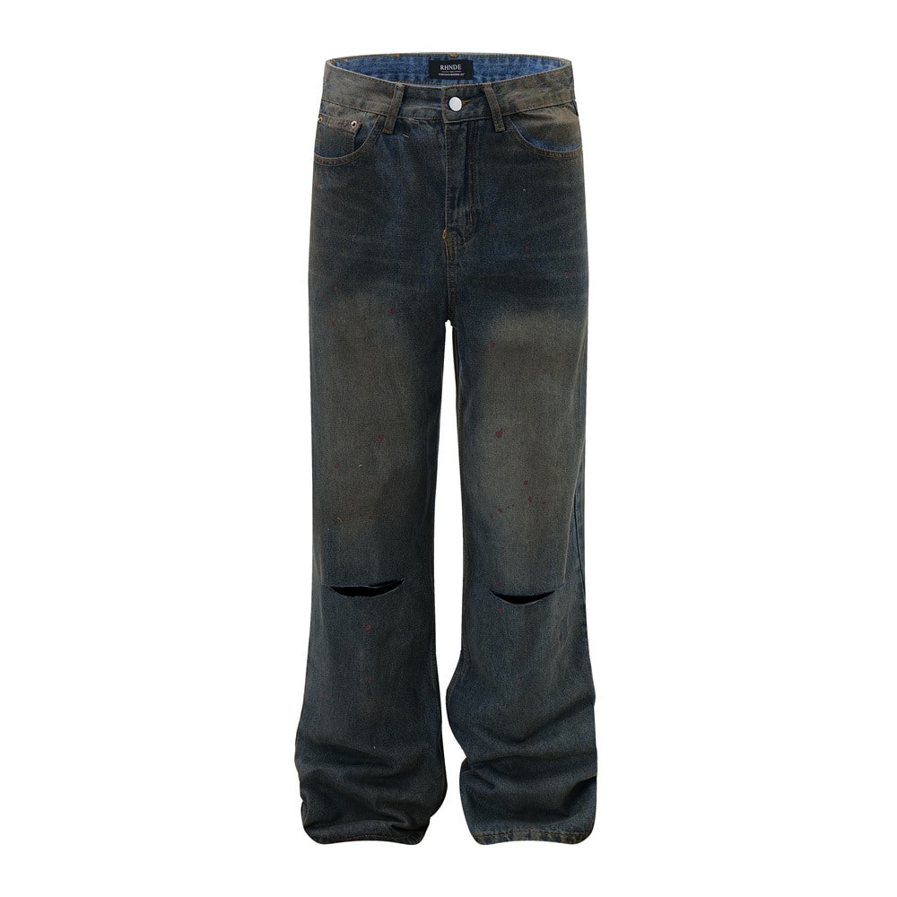 Make Old Ripped Dirty Denim Trousers For Men view 15