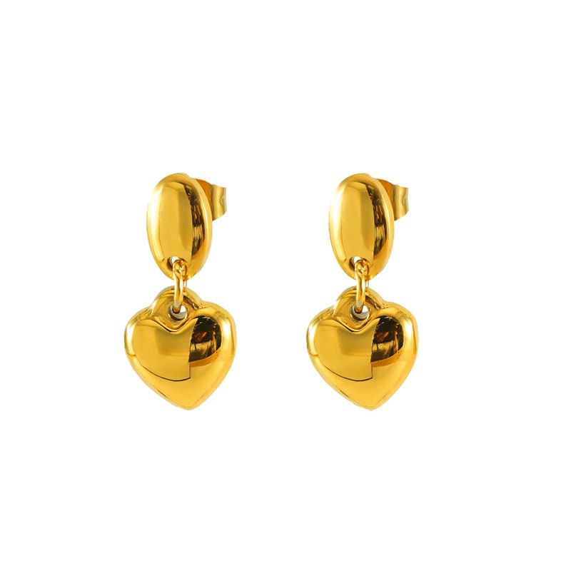 Fashionable Golden Love Eardrops Stud Earrings Women view 4