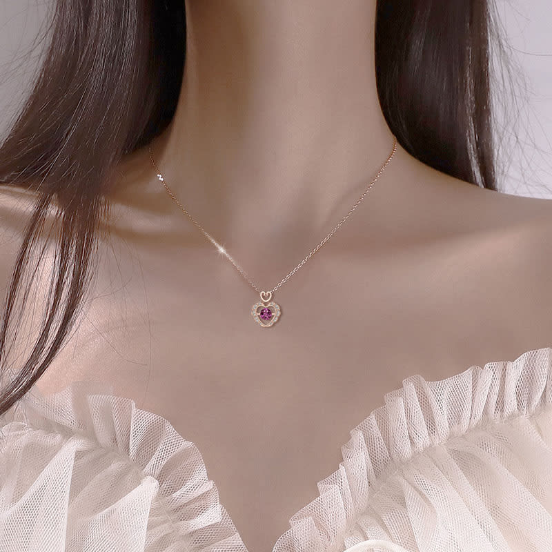 Moissanite Smart Love Necklace Female Sweet High Sense view 5