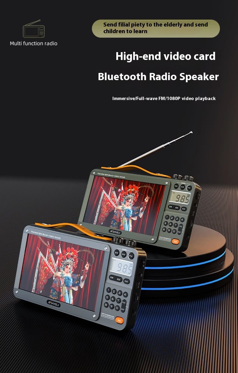 Home Elderly Radio Full Band Bluetooth Speaker HD Video Player view 11