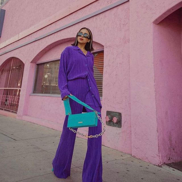 Pleated Design Shirt Outfit Straight-leg Trousers Loose Drooping Two-piece Set view 23