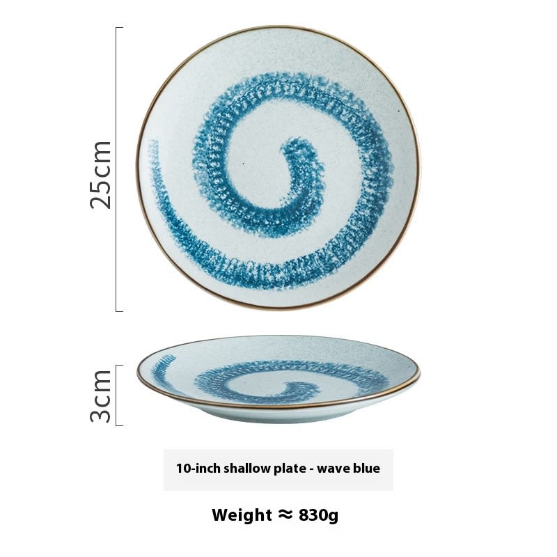 Creative Ceramic Round Shallow Household Western Cuisine Steak Plate view 8