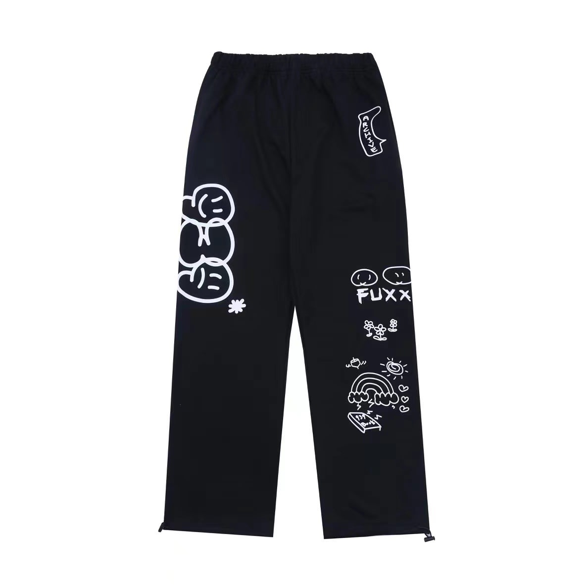 Graffiti Letter Loose Straight-leg Wide-leg Pants view 21