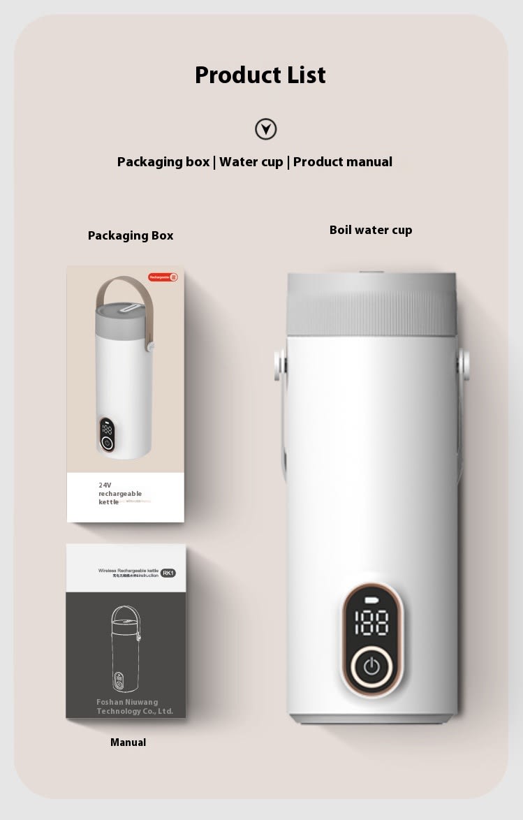 Wireless Portable Charging Water And Electric Cup view 16