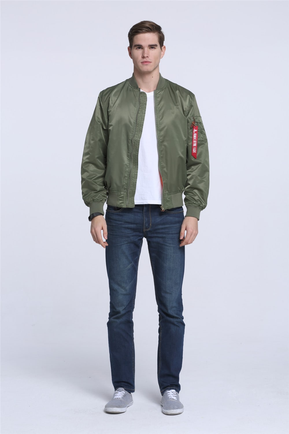 Men's Sports Casual Stand Collar Air Force MA1 Pilot Jacket Men's Baseball Jersey view 20