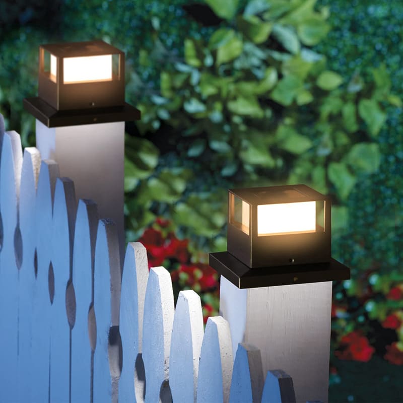 Outdoor Solar Pillar Lamp Home Courtyard view 4