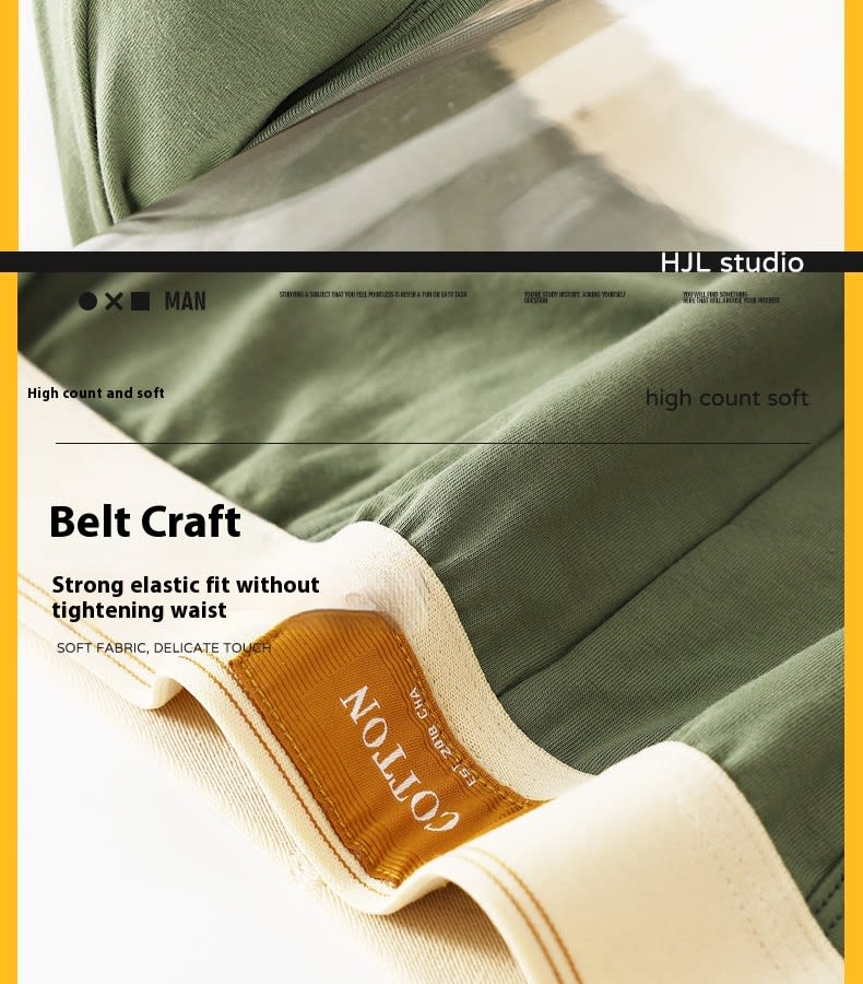 Loose Men's Solid Color Cotton Briefs view 5
