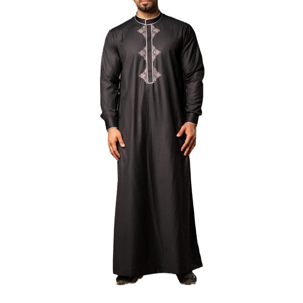 Muslim Long Sleeve Embroidered Ethnic Style Arabic Robe view 2