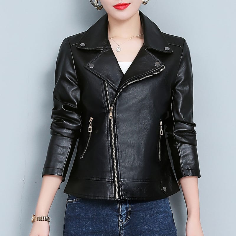 Leather Jacket Versatile Short Coat view 3