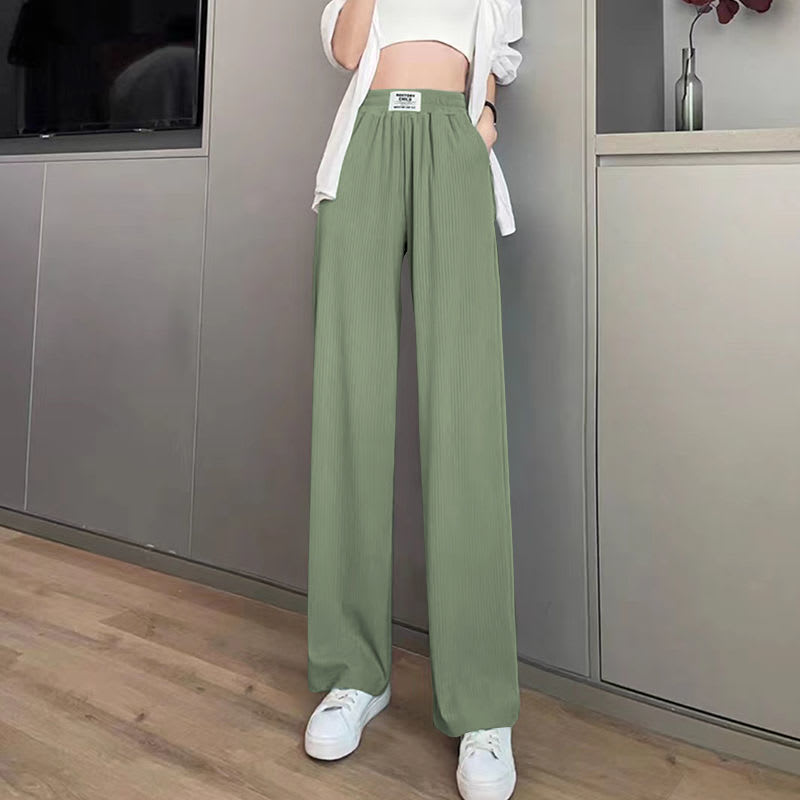 Women's SpringSummer High Waist Drooping Ice Silk Thin Pants view 4
