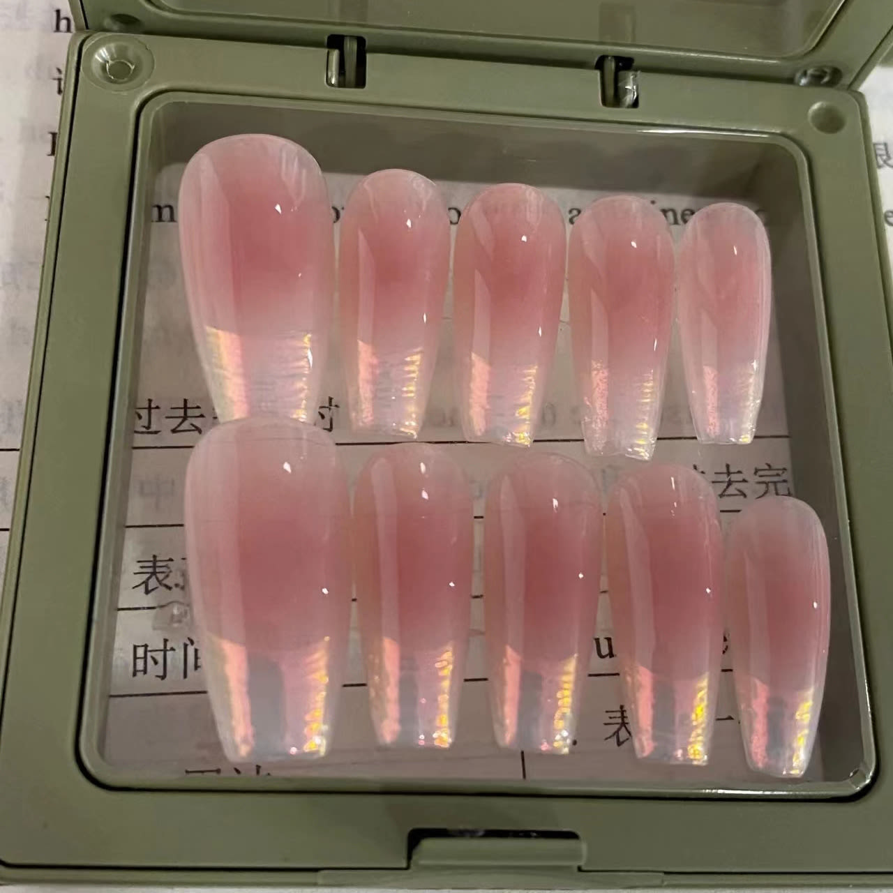 Blush Pleated French Handmade Manicure Wear Nail Fake Nails view 10