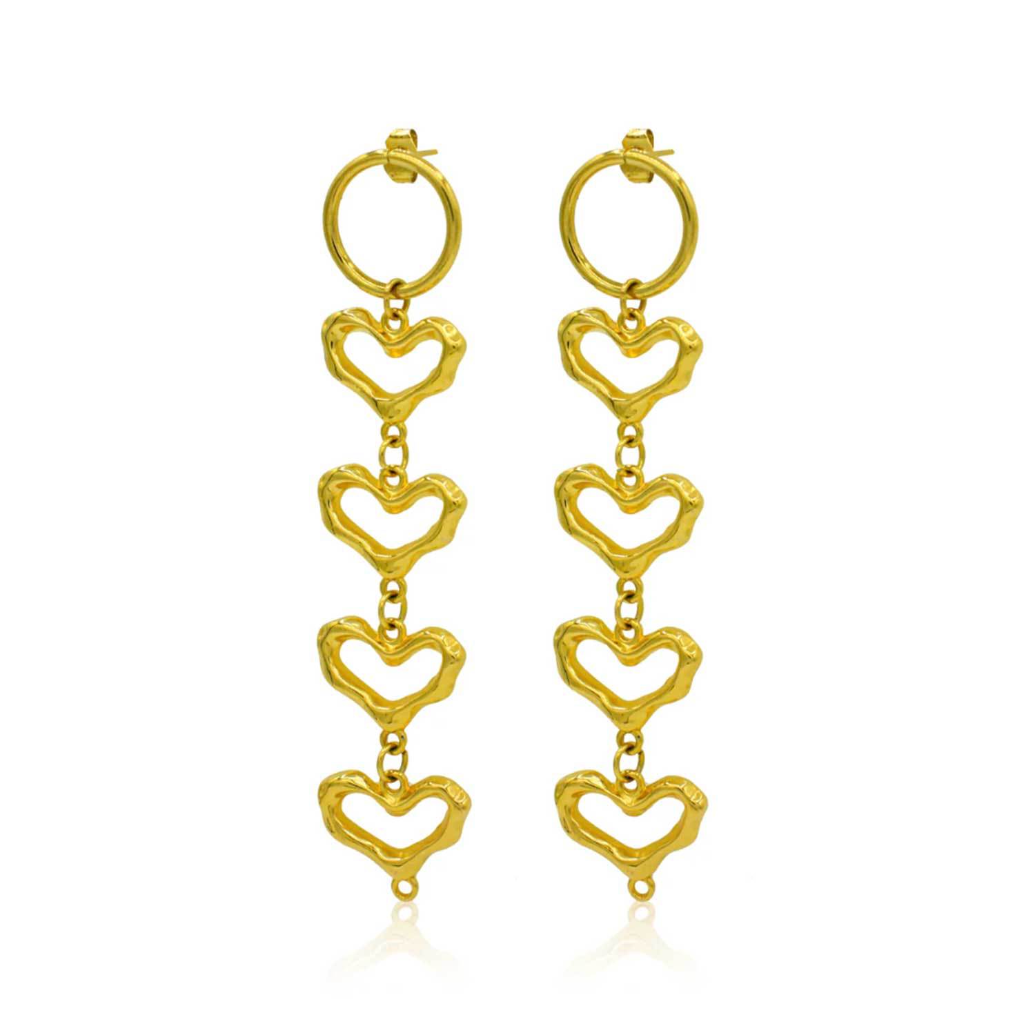 Retro Hollow Design Ins Style Exaggerated Heart-shaped Patch Earrings view 4