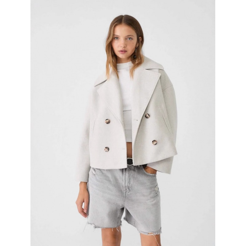 Ins Double-breasted Lapel Blazer Jacket Fashion Loose Woolen Short Coat Elegant Commuting Women's Clothing view 4