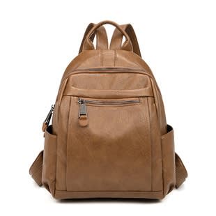 Women's Minimalist Leather Versatile Casual Backpack view 3