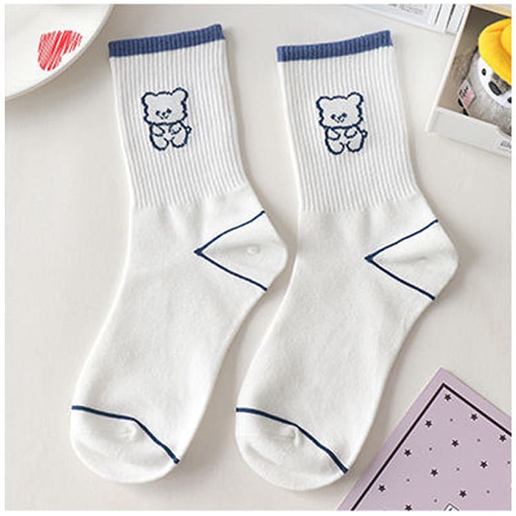 Women's Cute Cartoon Bear Thin Mid-calf Length Socks view 12