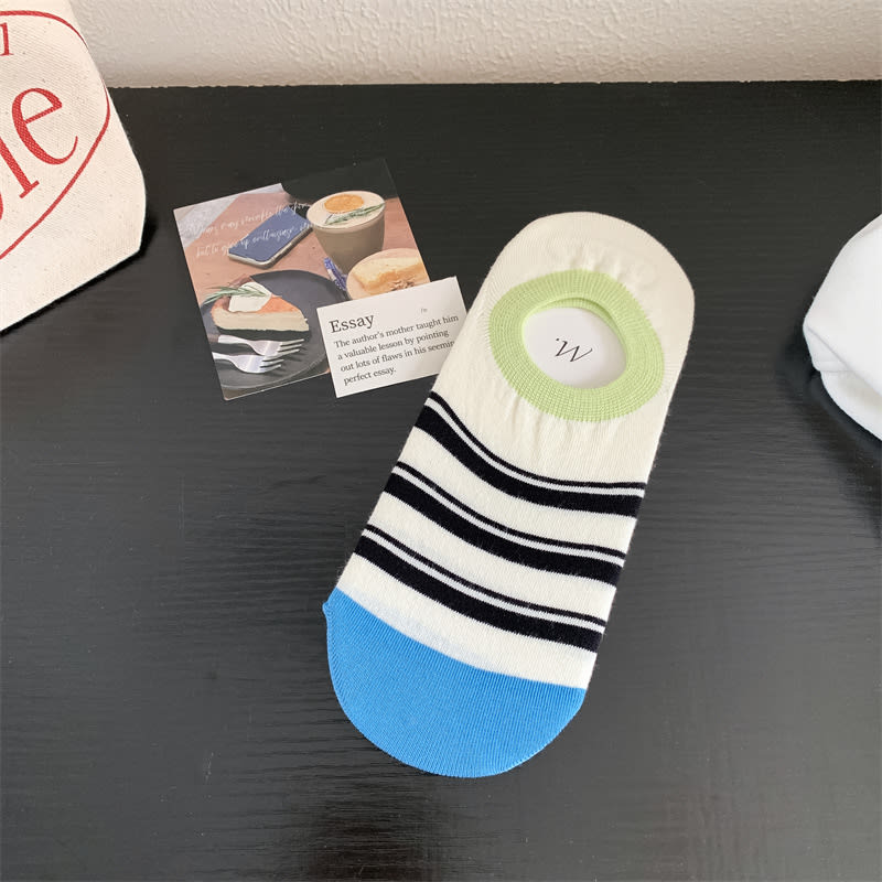 Geometric Pattern Love Stripe Rhombus Women's Low-cut Liners Socks Invisible view 2