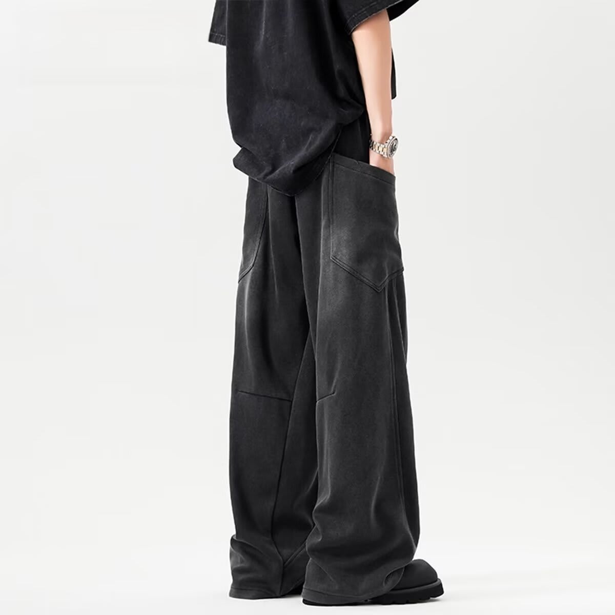 Retro Machete Pants Men's Baggy Straight Trousers view 6
