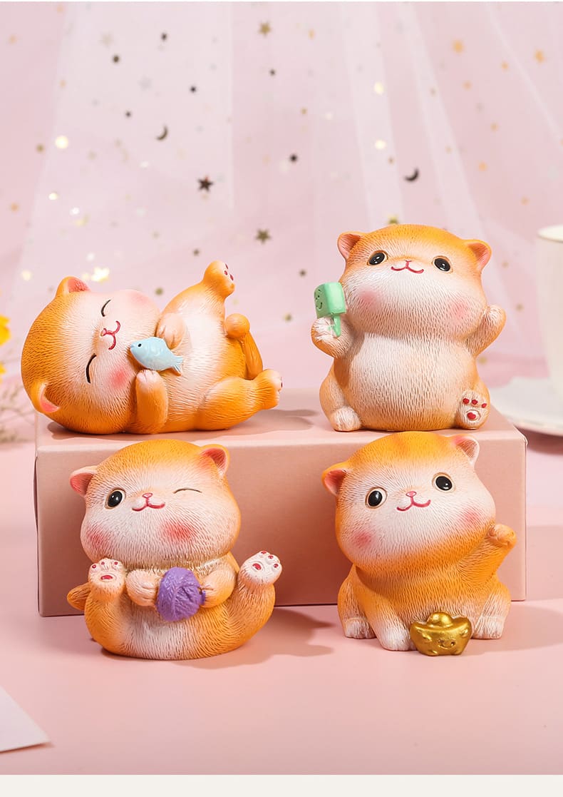 Cartoon Cute Cat Children's Room Cute Resin Decorations view 4