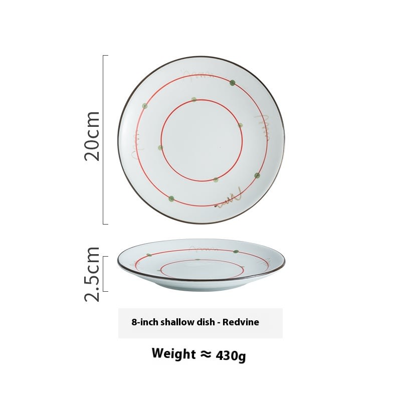 Creative Ceramic Round Shallow Household Western Cuisine Steak Plate view 30