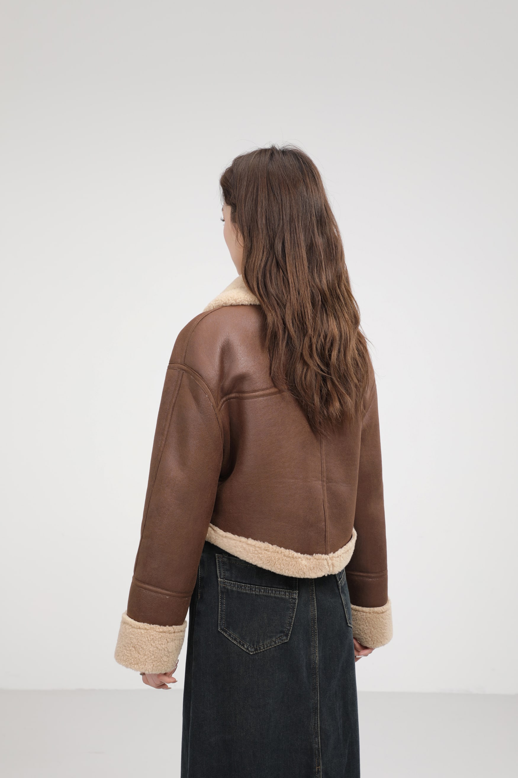 Stand Collar Fur Integrated Lamb Fur Short Coat view 8