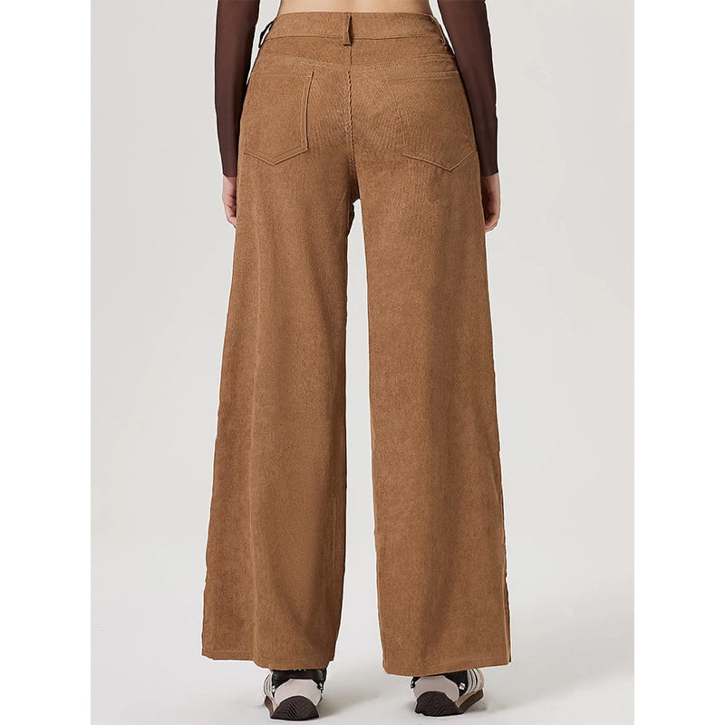 Women's Retro Straight Wide Leg Corduroy Trousers view 4