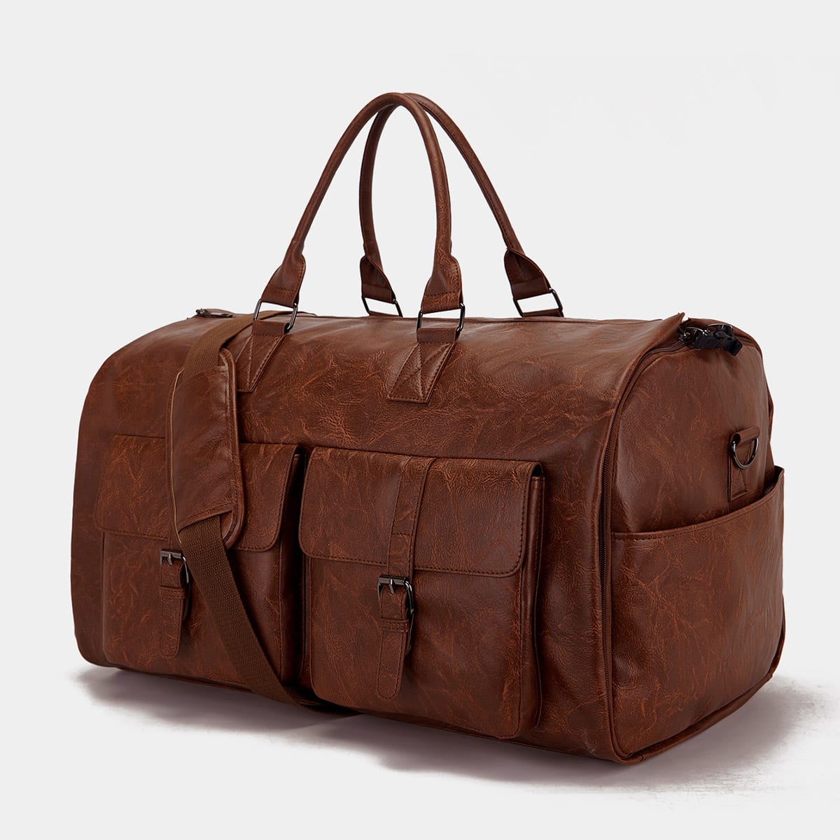 Travel Convenient Portable Garment Bag PU Leather Luggage Bag view 8