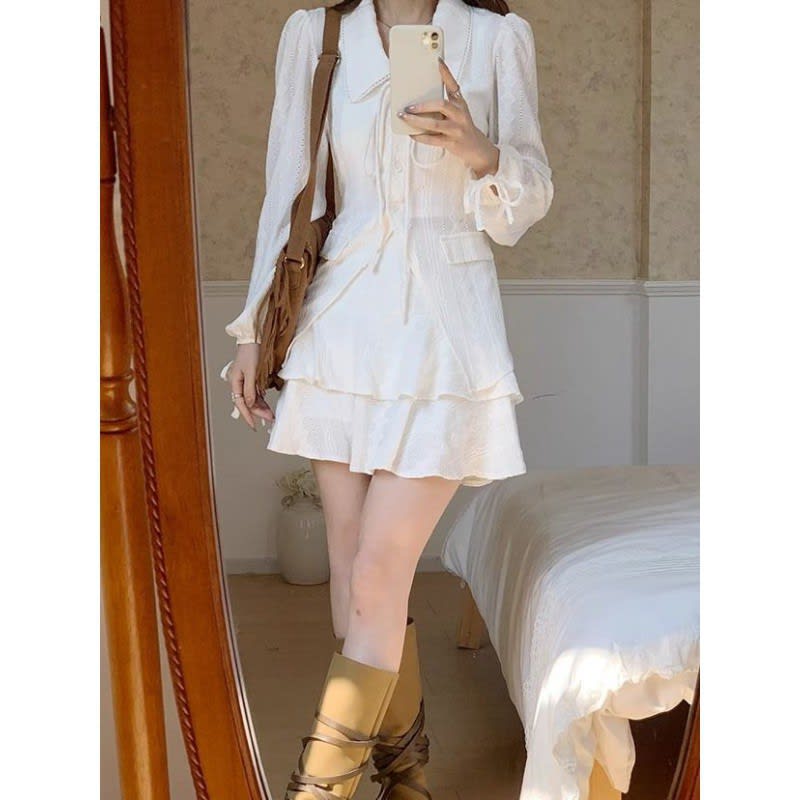 All-matching Design Sense Slimming Lace-up Sweet Two-piece Set Pack view 2