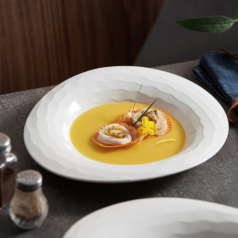 Creative Water Pattern Duck Tongue Dish Western Cuisine Plate view 2