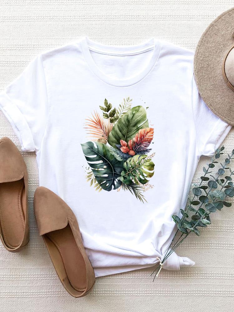 Women's Fashion Printing Short Sleeve T-shirt Top view 5