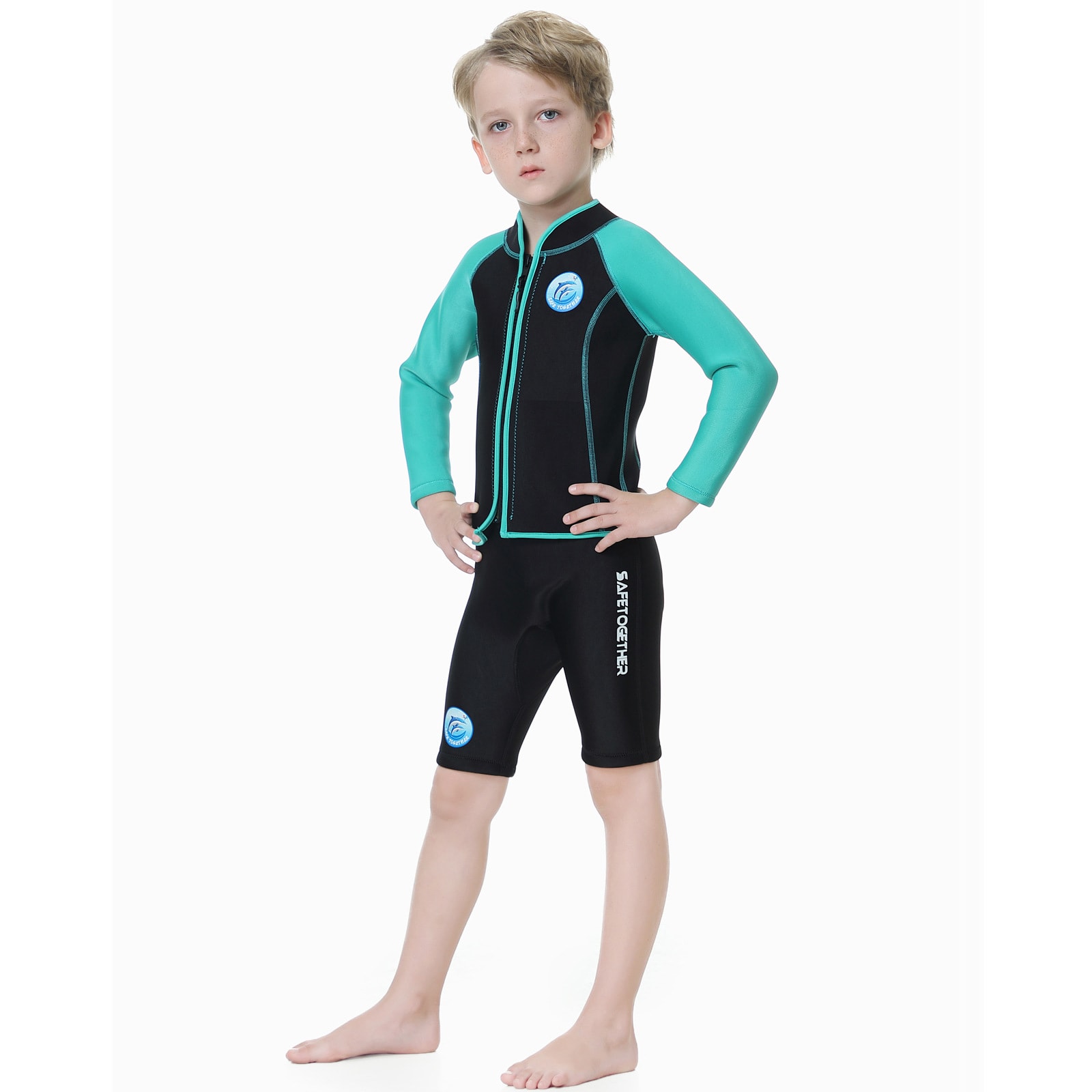 Children's Diving Suit Outdoor Long Sleeve Two-piece Swimsuit view 6