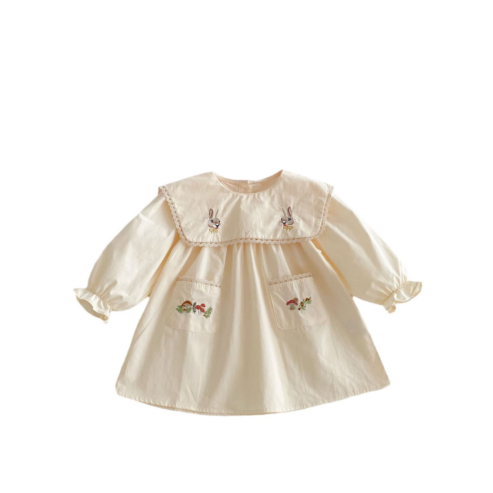 Cartoon Rabbit Embroidery Korean Girls Dress view 5