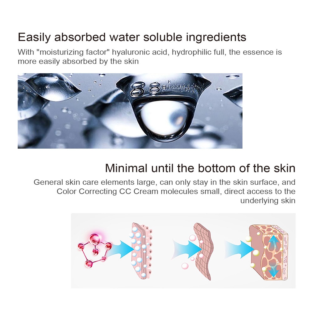 Moisturizing Correcting CC Cream Waterproof Anti-sweat Makeup Before Concealer Lasting Women Makeup Protect Skin Erborian Make view 15