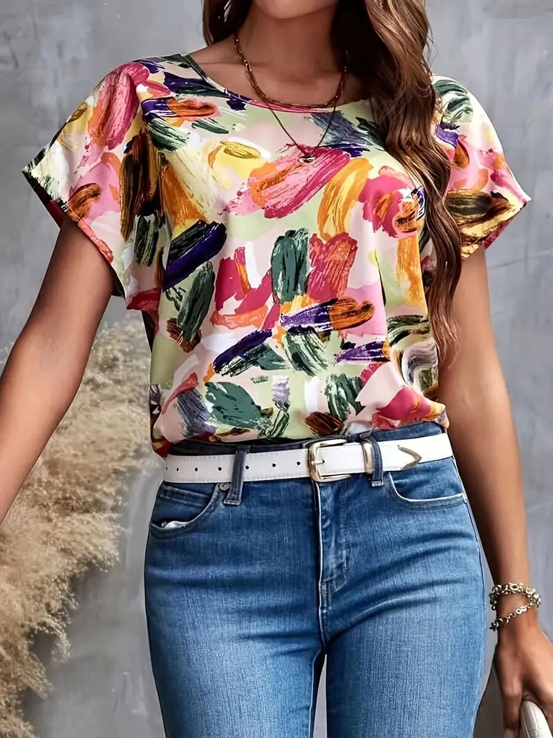 Women's Full Printed Short Sleeve view 8