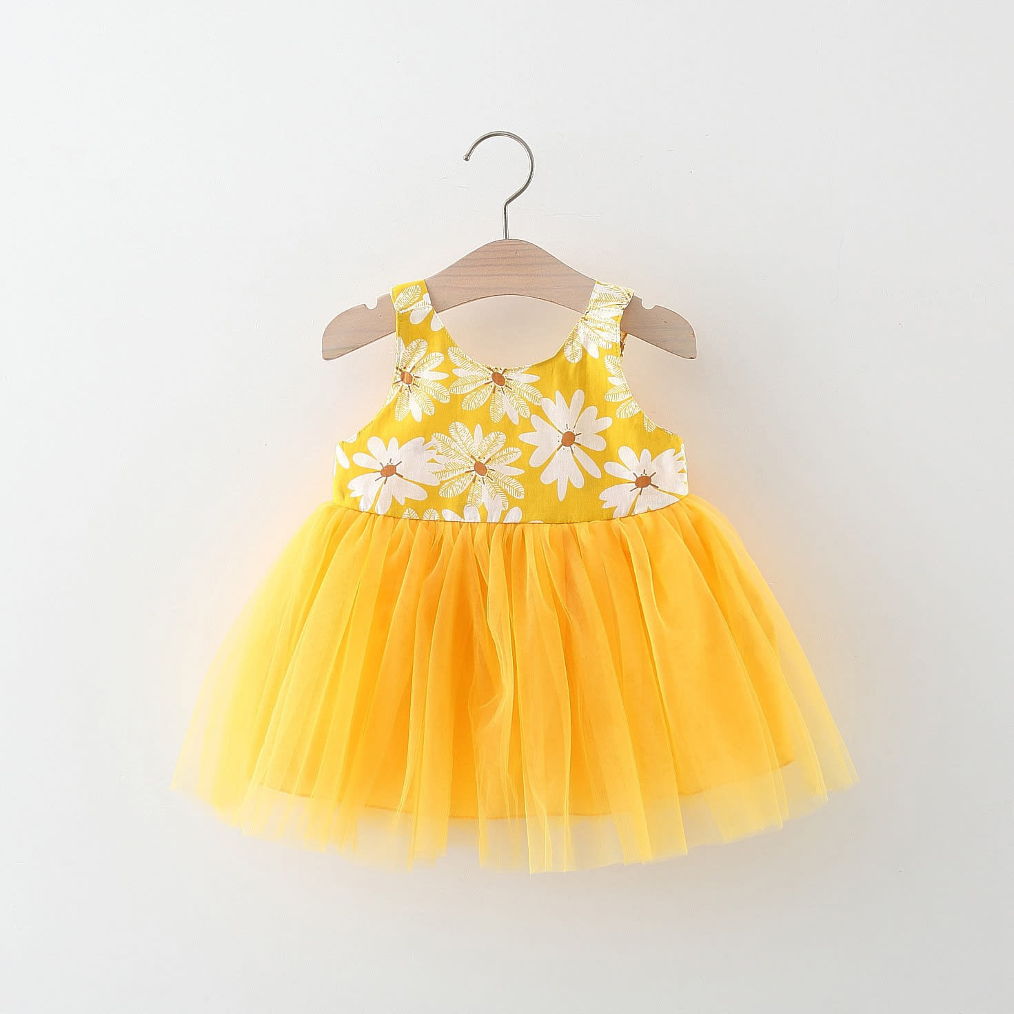 Girls' Summer New Floral Mesh Slip Dress view 11
