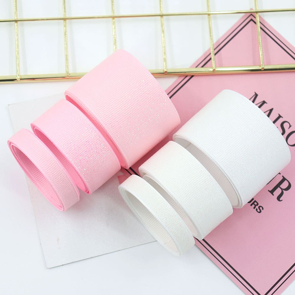 Sprinkle Colorful Glittering Powder Scene Decoration Gift Packaging Ribbed Band Silk Ribbon Webbing view 25